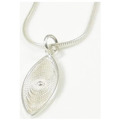 Filigrana Schmuck Schlangenkette mit Silberelement Oval 45 cm