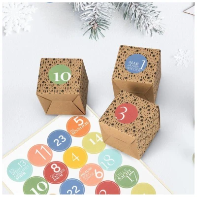 Fines Papeterie 24 Schachteln für Adventskalender und Zahlen PASTELL