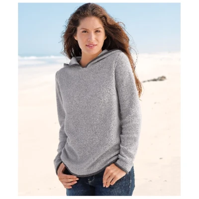 Fleecepullover mit Kapuze aus Bio-Baumwolle, beere/rostorange 36/38