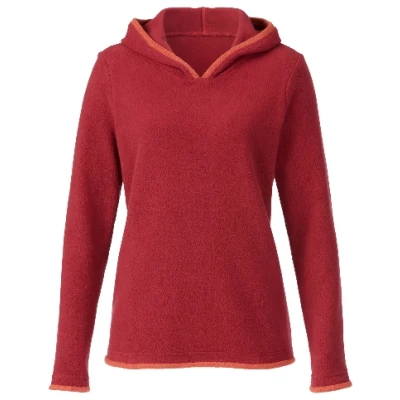 Fleecepullover mit Kapuze aus Bio-Baumwolle, beere/rostorange 36/38