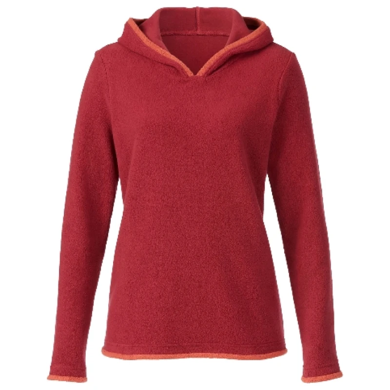 Fleecepullover mit Kapuze aus Bio-Baumwolle, beere/rostorange 36/38