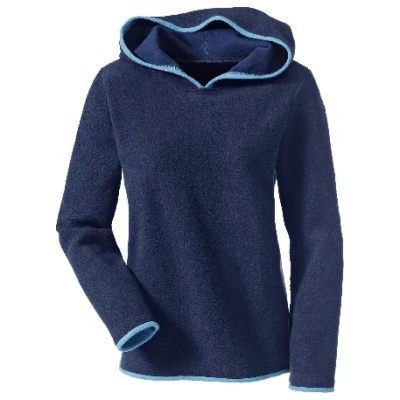 Fleecepullover mit Kapuze aus Bio-Baumwolle, nachtblau/jeansblau 36/38