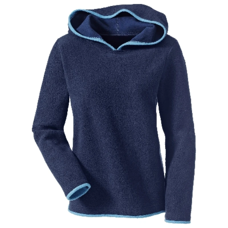 Fleecepullover mit Kapuze aus Bio-Baumwolle, nachtblau/jeansblau 36/38