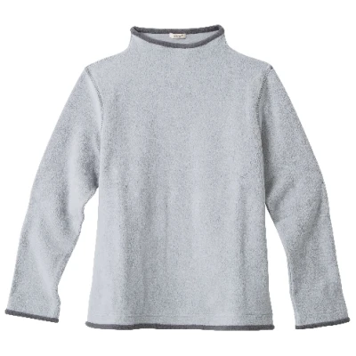 Fleecepullover mit Vulkankragen aus Bio-Baumwolle, grau/anthrazit