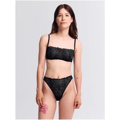 Fluid Lace Bandeau Bralette schwarz