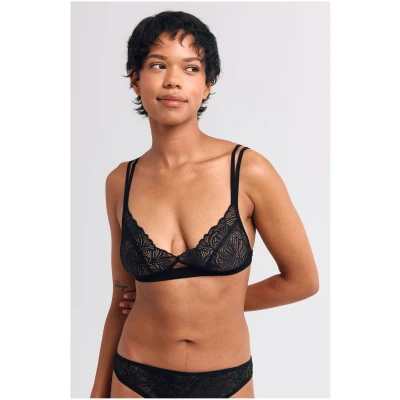 Fluid Lace Cut-Out Bralette schwarz