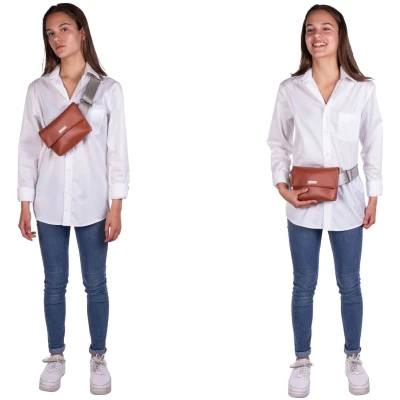 Fraenck Damen vegan Gürteltasche Kai Hellgrau