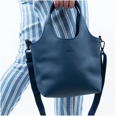 Fraenck Damen vegan Handtasche Tate Dunkelblau