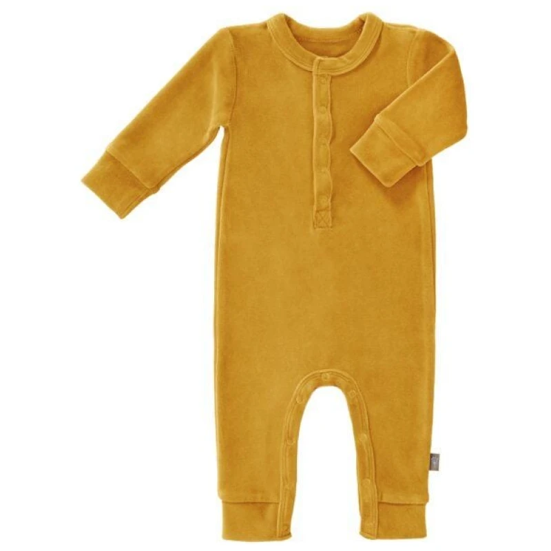 Fresk Niederlande Fresk Velour Baby Strampler Pyjama ohne Füßchen in tollen Farben GOTS zertifiziert