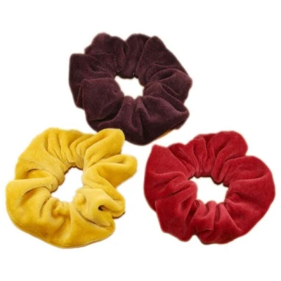 Frija Omina Scrunchies Nickisamt - Haargummis im 3er Set