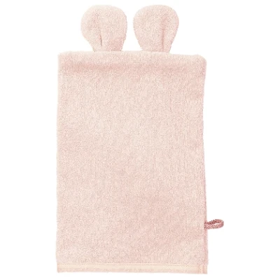 Frottier-Waschhandschuh aus reiner Bio-Baumwolle, rose 17 x 24 cm