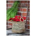 GLOBO Fair Trade Seegraskorb SEN Palmblatt und Seegras, 20-40cm, quadratisch mit Griffen