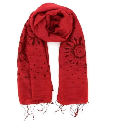 GLOBO Fair Trade Seiden-Viskose Schal BLUME, Fair Trade