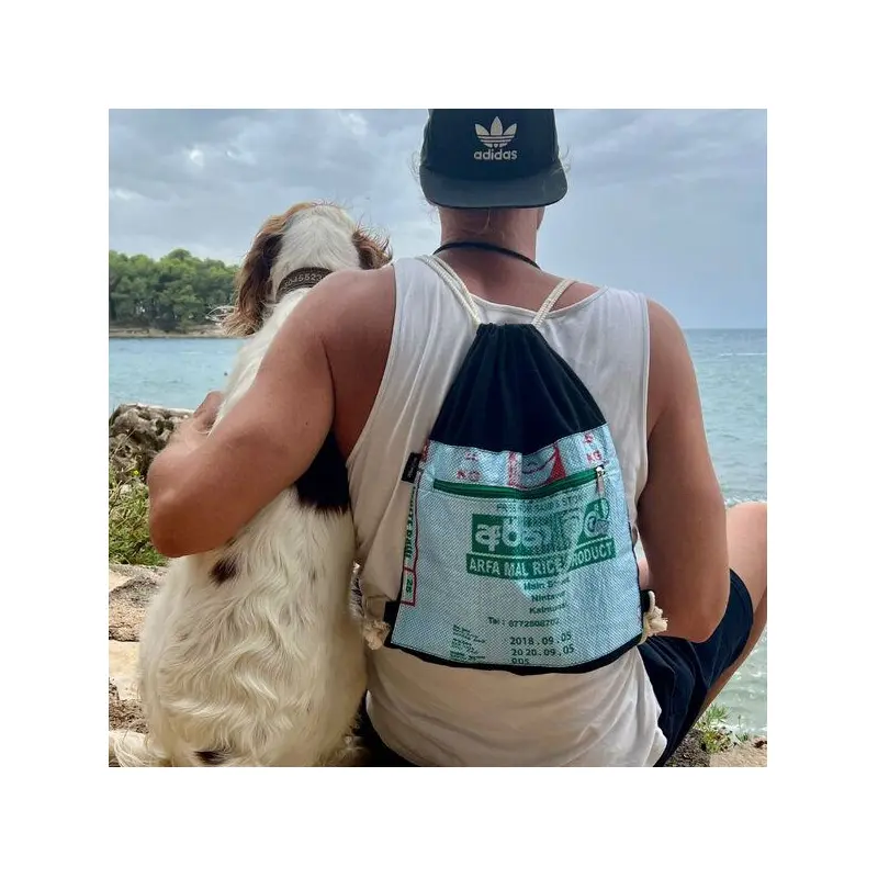 GOOPSI Turnbeutel "Pack ma!" aus handgewebter Baumwolle - versch. Farben