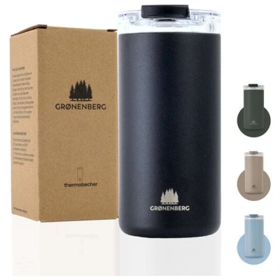 GROENENBERG Thermobecher 473ml | Kaffeebecher to go 100% Auslaufsicher | Hält mind. 4 h warm