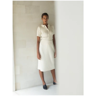 Gael Knit Skirt in Ivory