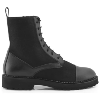 Gefütterte vegane Stiefelette Bettina, Farbe: Schwarz, Schuhgröße: 36