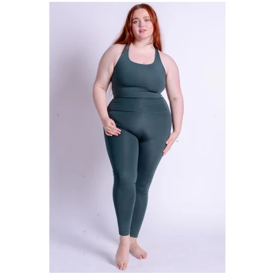 Girlfriend Collective Damen vegan Leggings High Rise Moosgrün