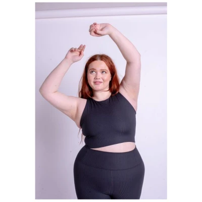 Girlfriend Collective Yoga BH gerippt - RIP Dylan Crop Bra - aus recyceltem Polyester