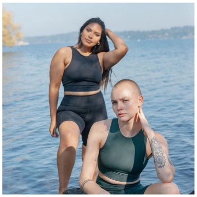 Girlfriend Collective Yoga Top - Dylan Crop Bra - aus recyceltem Polyester