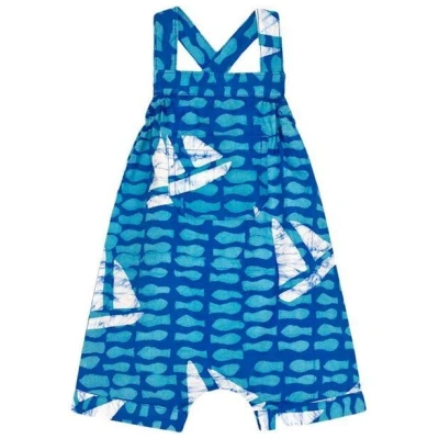 Global Mamas Baby Strampler - Fische - Bio Baumwolle - Blau