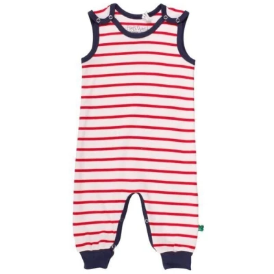 "Green Cotton" Strampler ohne Arm gestreift