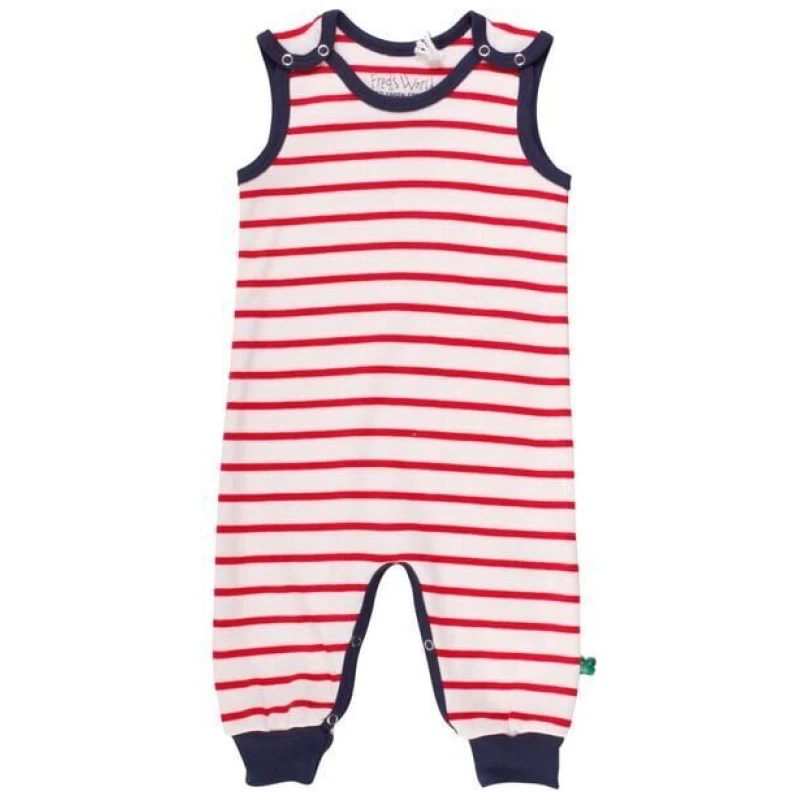 "Green Cotton" Strampler ohne Arm gestreift