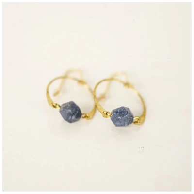 Greencult Minimalistische Hoop Ohrringe Aventurin