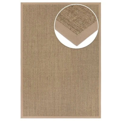 Grundstoff Sisal Teppich Purstoff haselbraun mit Vliesrücken