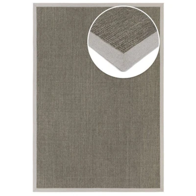 Grundstoff Sisal Teppich Purstoff taguagrau mit Vliesrücken