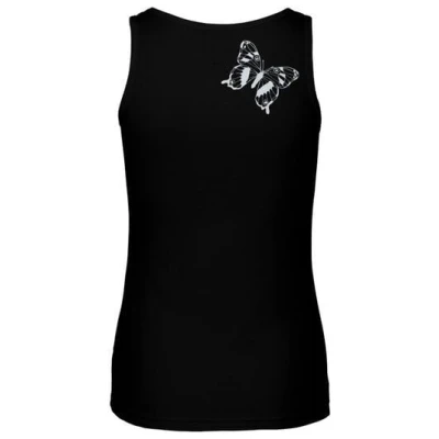 HANDGEDRUCKT Frauen Tank Top "Tagpfauenauge 01" aus 100% Bio Baumwolle (kbA)