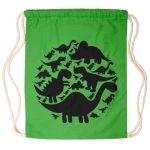 HANDGEDRUCKT Schul-Turnbeutel "Dinos"