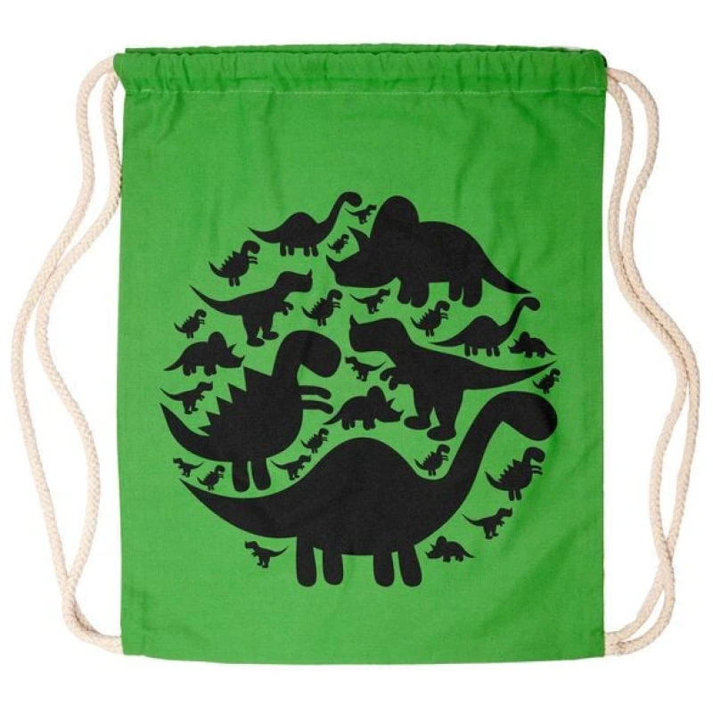 HANDGEDRUCKT Schul-Turnbeutel "Dinos"