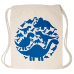 HANDGEDRUCKT Schul-Turnbeutel "Dinos"