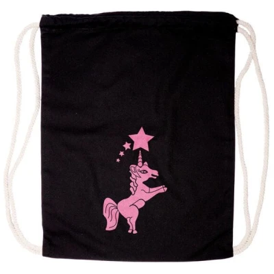 HANDGEDRUCKT Schul-Turnbeutel "Einhorn"