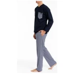 Haasis Bodywear Herren Pyjama lang Alloverprint, Bio Baumwolle, GOTS zertifiziert