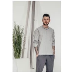 Haasis Bodywear Herren Pyjama lang Rundhalsausschnitt, Single Jersey, Bio Baumwolle