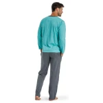 Haasis Bodywear Herren Pyjama lang mit Seitentaschen, Single Jersey, reine Bio Baumwolle