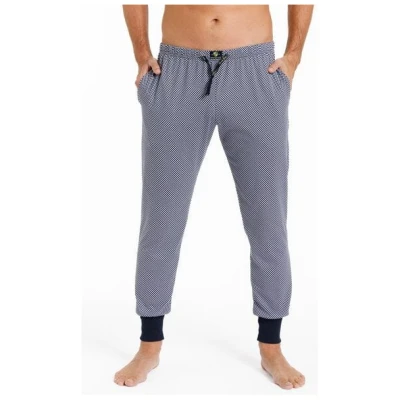 Haasis Bodywear Herren Pyjamahose mit Bündchen Alloverprint mit Seitentaschen, Bio Baumwolle, GOTS zertifiziert