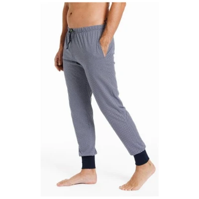 Haasis Bodywear Herren Pyjamahose mit Bündchen Alloverprint mit Seitentaschen, Bio Baumwolle, GOTS zertifiziert