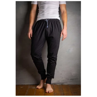 Haasis Bodywear Herren Pyjamahose mit Bündchen, Seitentaschen, Single Jersey, Bio Baumwolle, GOTS