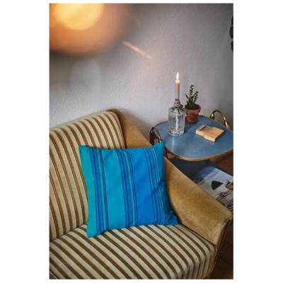 HängemattenGlück Kissenbezug aus reiner Bio Baumwolle 40x40cm Blautöne