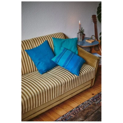 HängemattenGlück Sofakissen / Kopfkissen aus reiner Bio Baumwolle (Bezug und Füllung) 60x60cm Blautöne