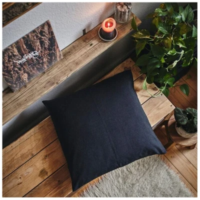 HängemattenGlück Sofakissen / Kopfkissen aus reiner Bio Baumwolle (Bezug und Füllung) 60x60cm Grau- / Naturtöne