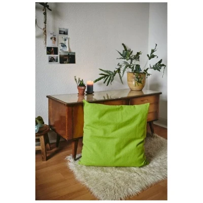 HängemattenGlück Sofakissen / Kopfkissen aus reiner Bio Baumwolle (Bezug und Füllung) 60x60cm Grüntöne