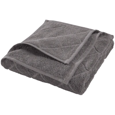 Handtuch Bio-Baumwolle Frottee Raute dunkelgrau Maße 50 x 100 cm