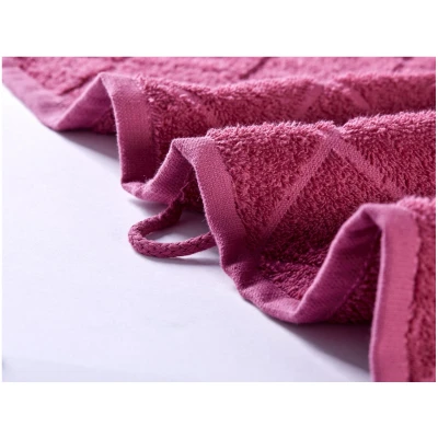 Handtuch Bio-Baumwolle Frottee Raute fliederbeere Maße 50 x 100 cm