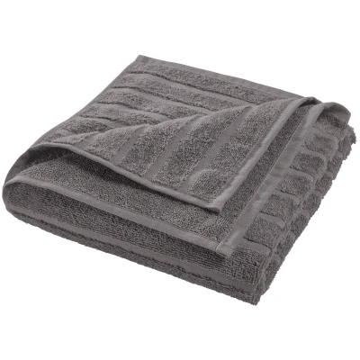 Handtuch Bio-Baumwolle Frottee Streifen dunkelgrau Maße 50 x 100 cm