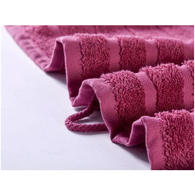 Handtuch Bio-Baumwolle Frottee Streifen fliederbeere Maße 50 x 100 cm