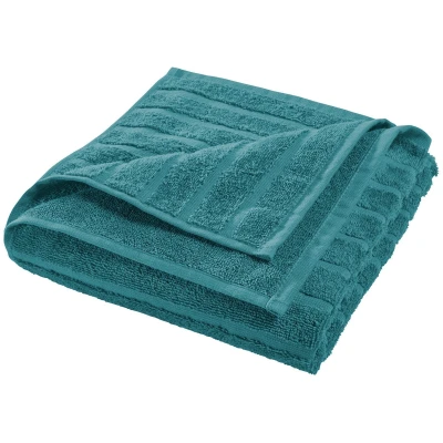 Handtuch Bio-Baumwolle Frottee Streifen petrol Maße 50 x 100 cm